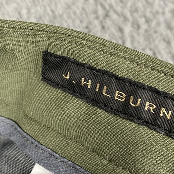 J. Hilburn Men's 36x31 Olive Green Slacks Chino Causal Formal Office Classic - Picture 4 of 11